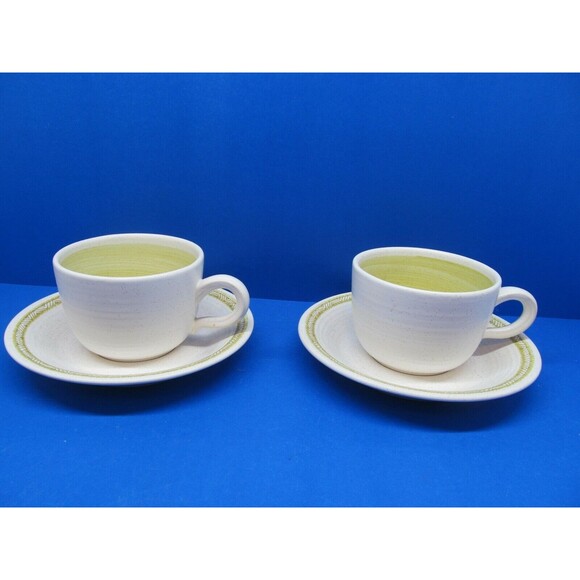 Franciscan Hacienda Green Cups And Saucers Bundle Of 2 Cups And 2 Saucers - Picture 2 of 11